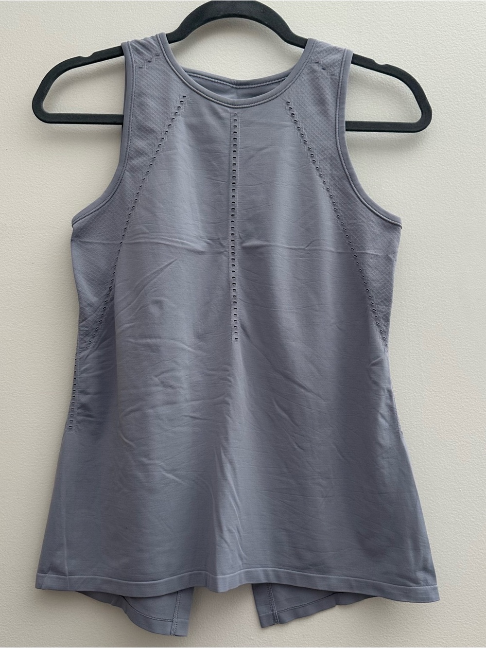 Athleta Foothill Seamless Tank Top Gray Women's Size S Open Split Back